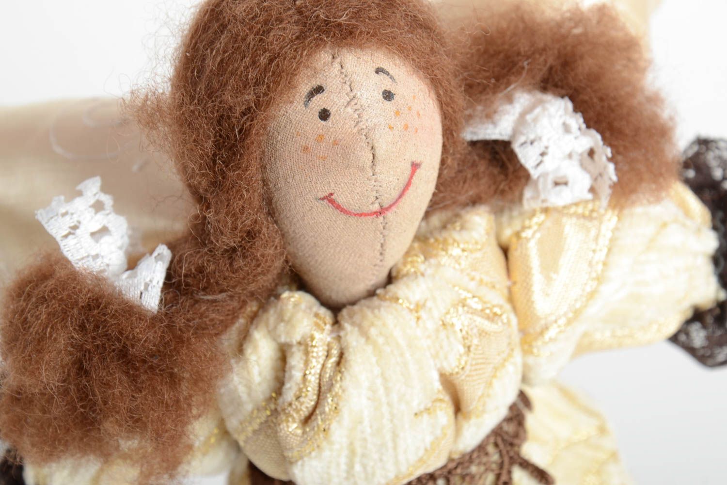 Handmade doll fabric toy unusual gift present for girl designer doll decor ideas photo 3