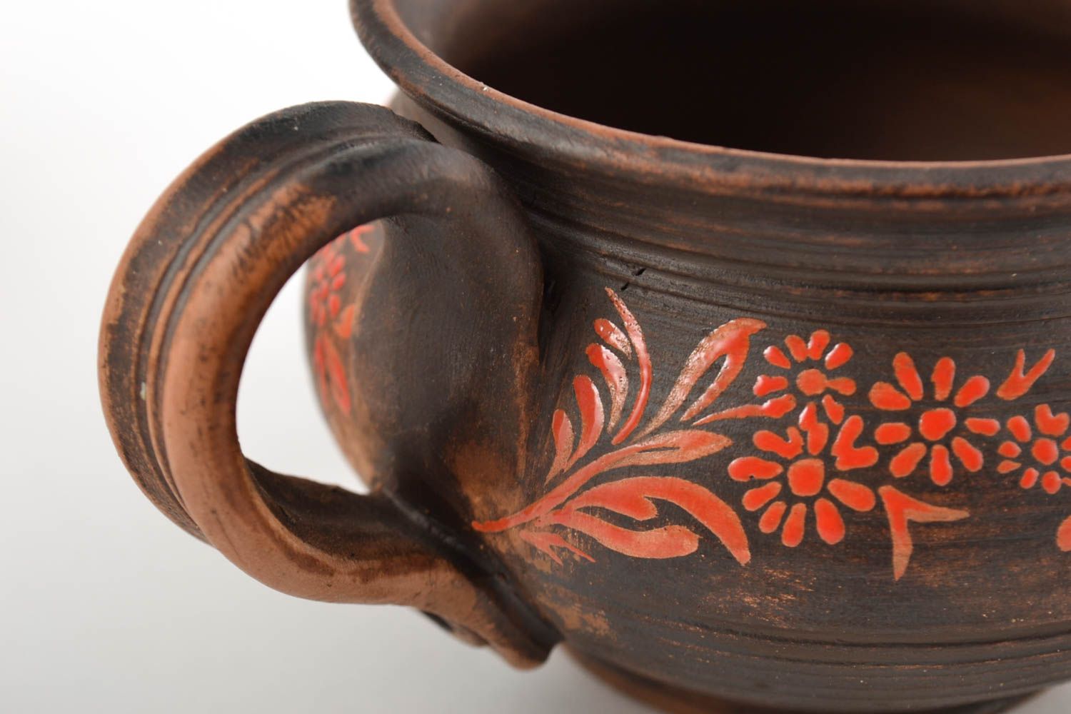 Чашка из глины ручной работы наборы посуды керамическая миска с узорами фото 3