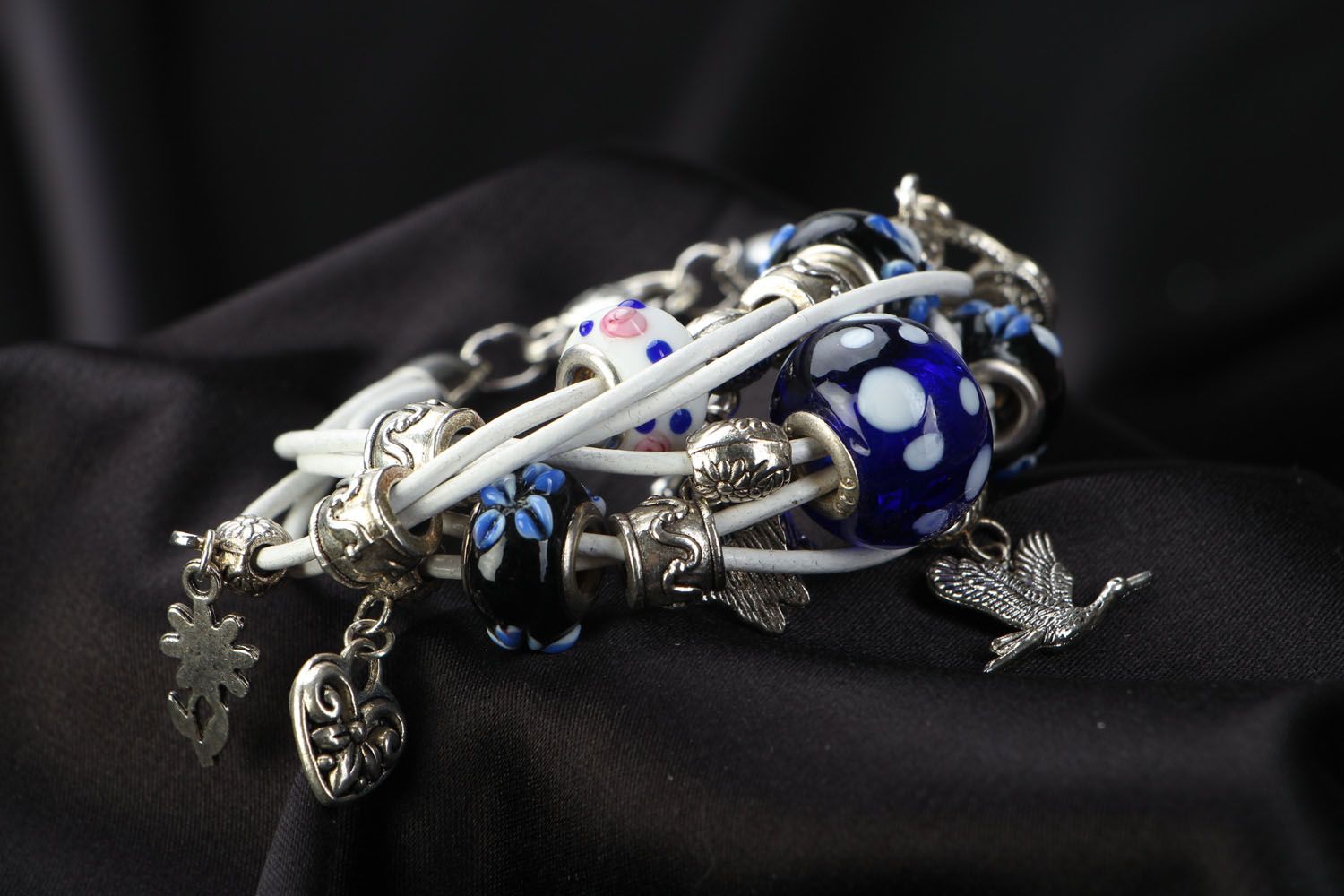 Bracciale di lampwork fatto a mano braccialetto originale da polso per donna foto 2