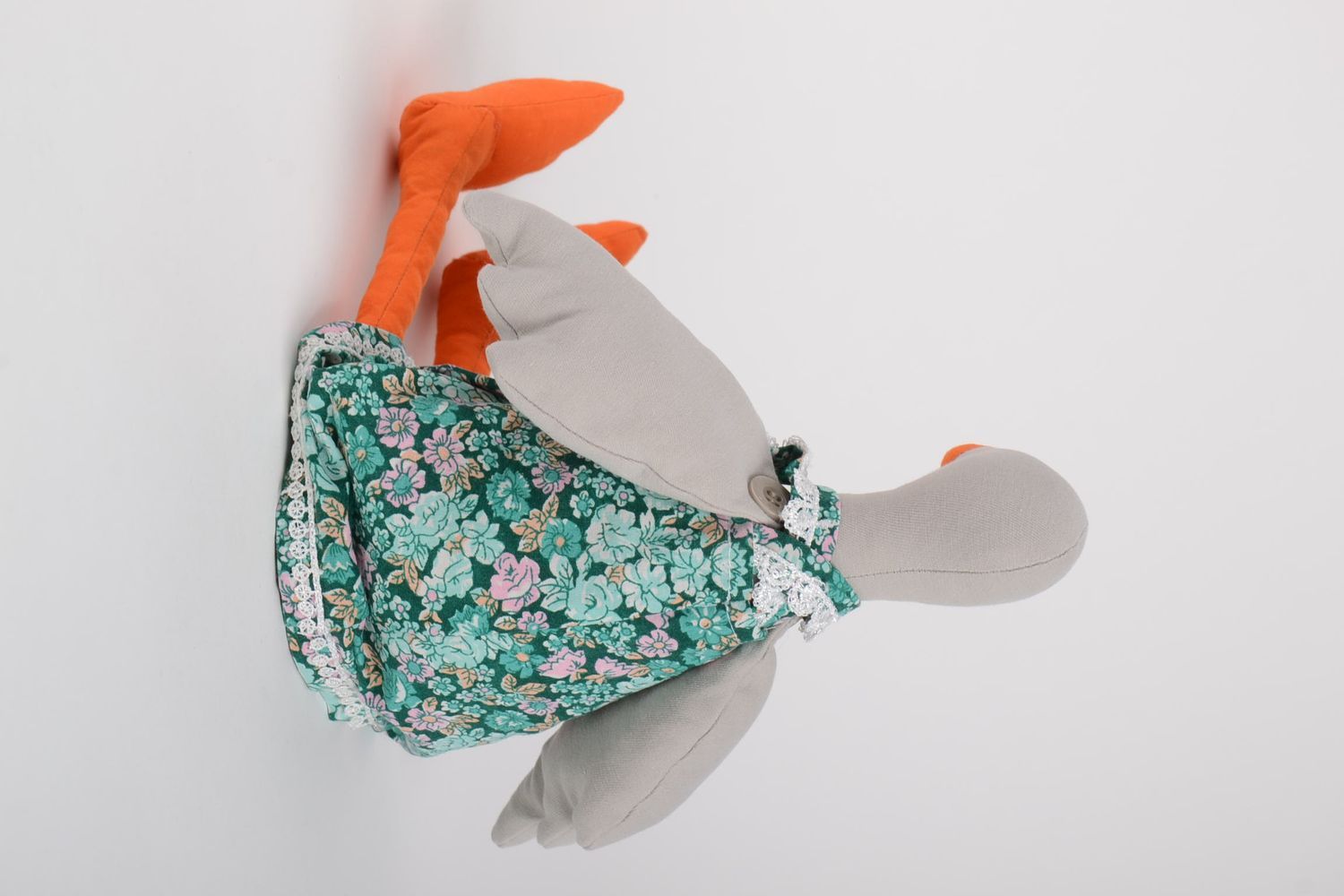 Игрушка утка ручной работы детская игрушка тканевая мягкая игрушка красивая фото 5