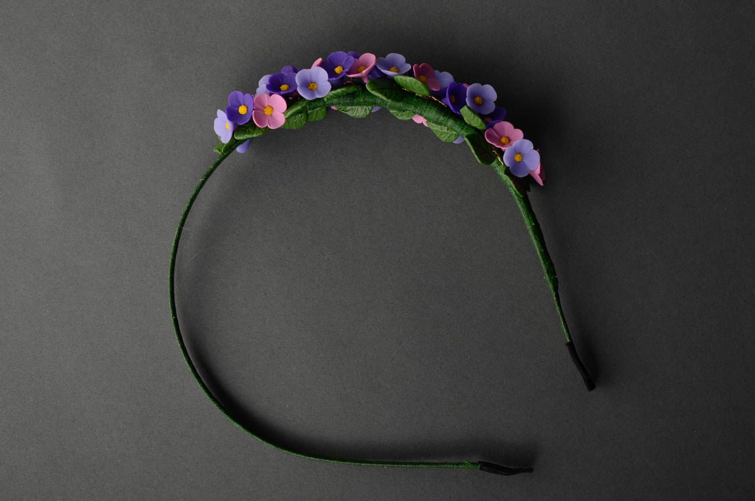 Polymer clay flower headband photo 2