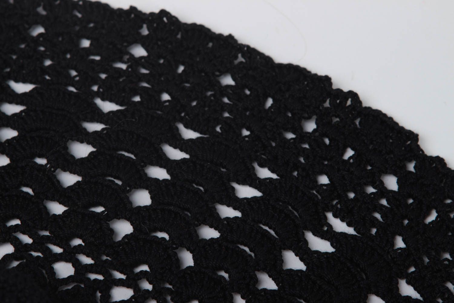 Col tricoté fait main noir Accessoires tricot au crochet Cadeau femme design photo 5