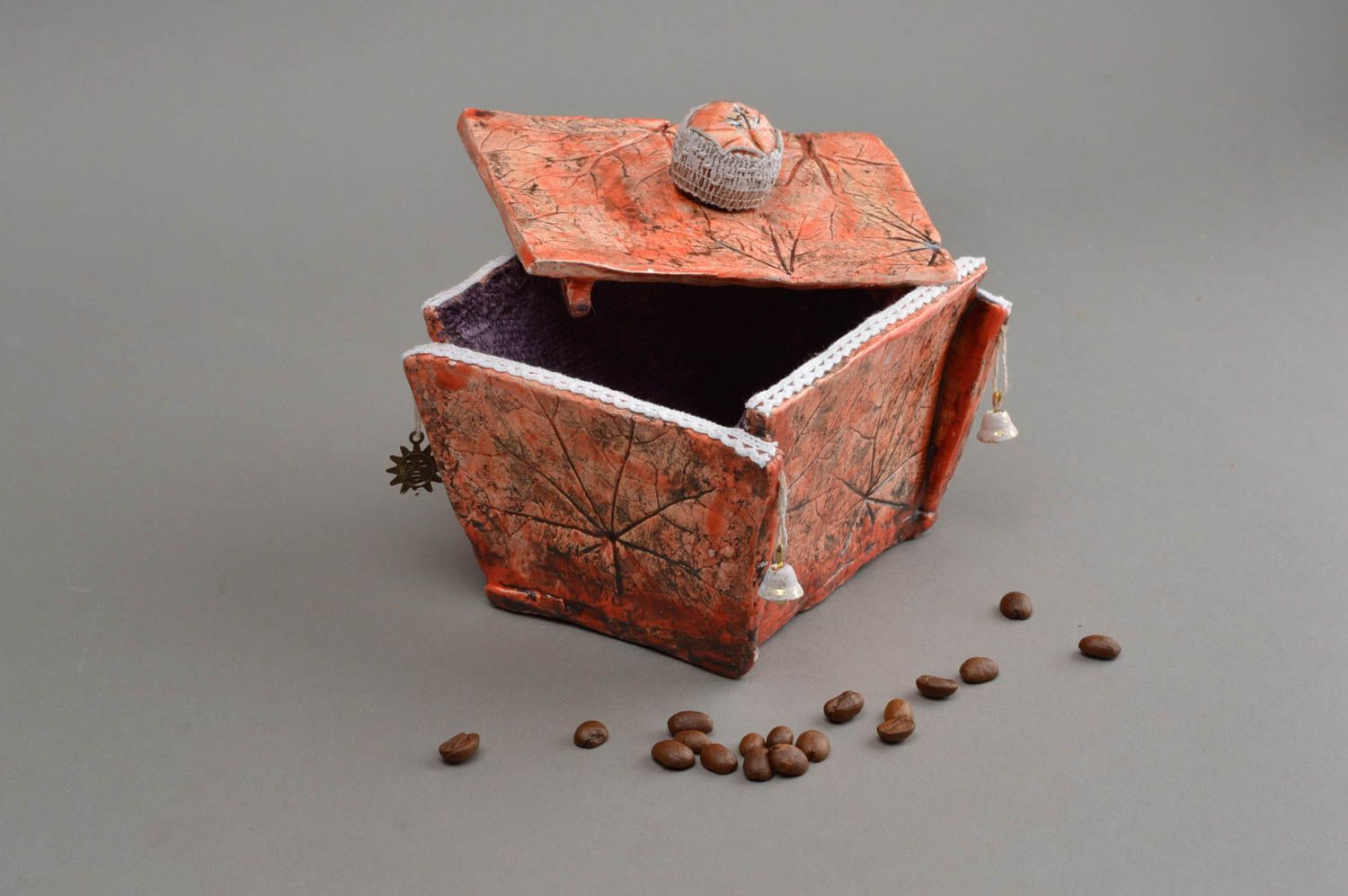 Boîte en céramique faite main peinte design de créateur accessoire original photo 1