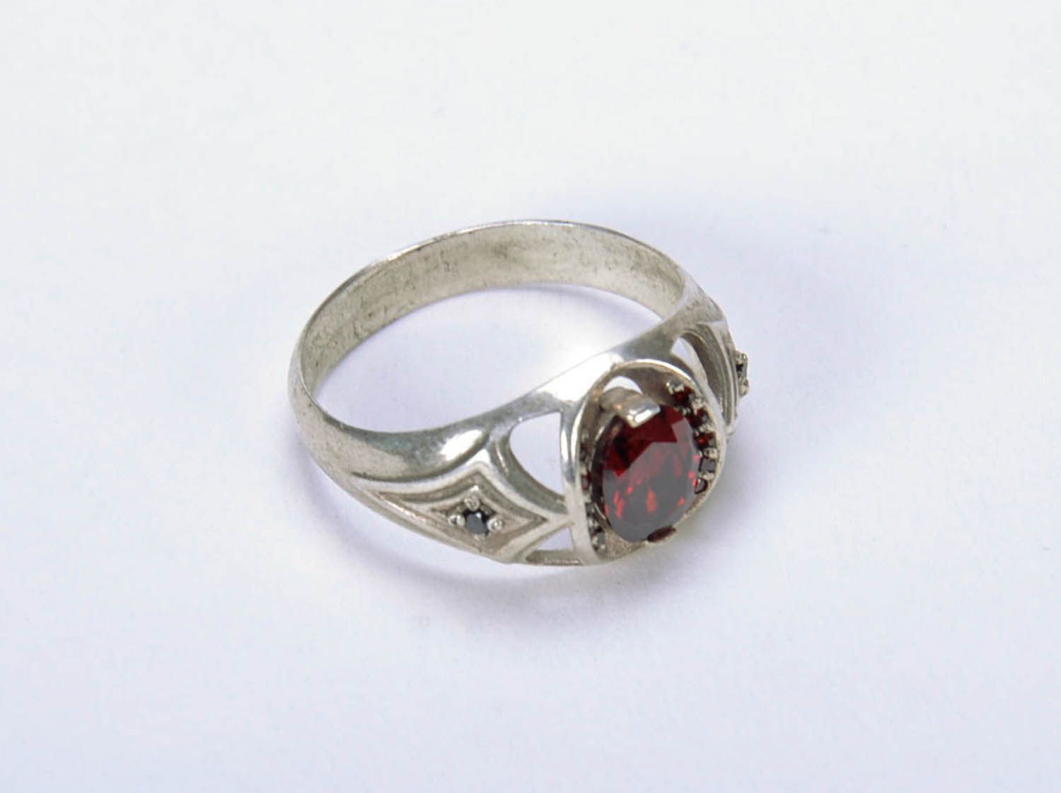 Silver ring with stone photo 4