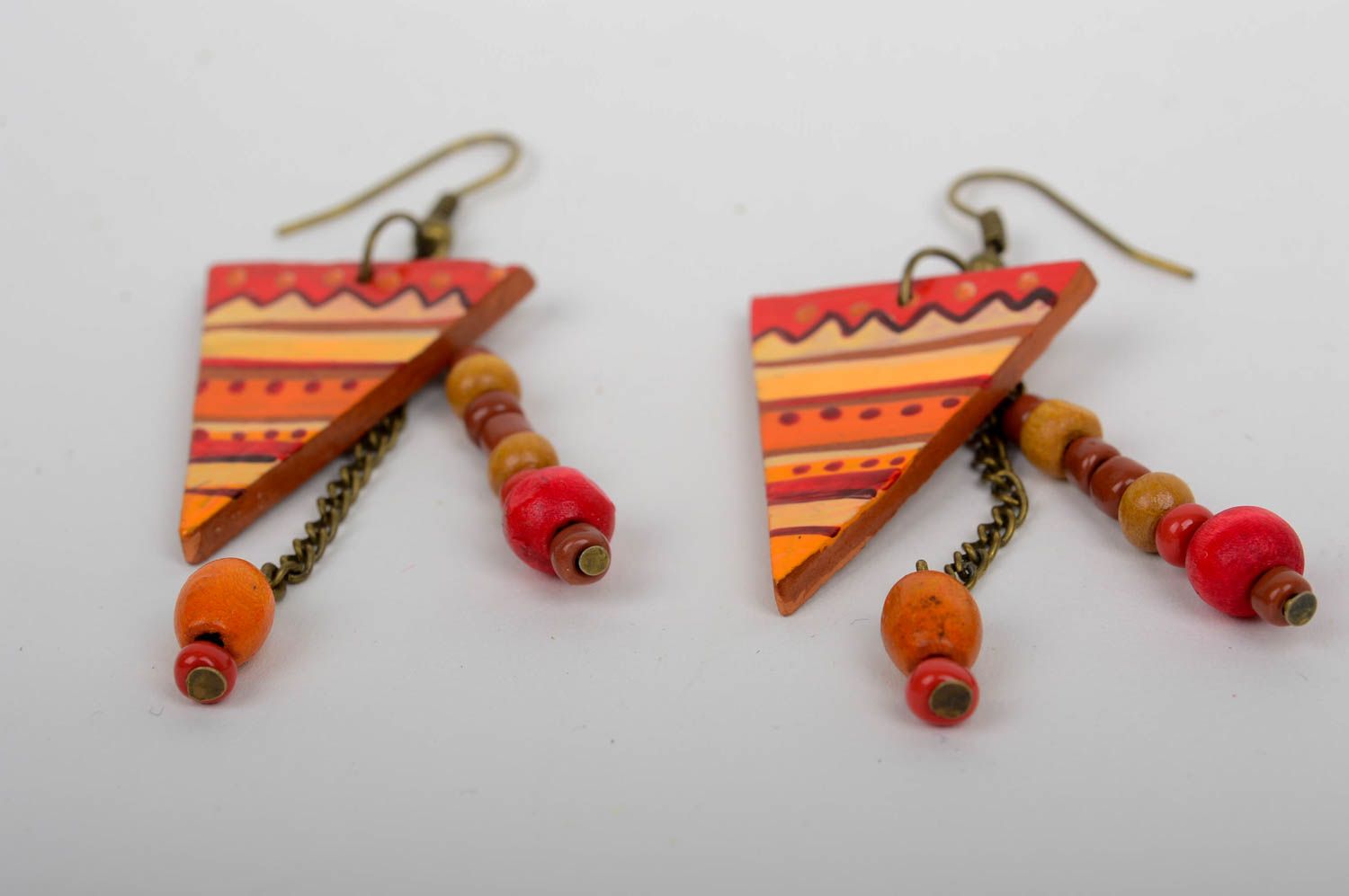 Handmade designer earrings unusual clay earrings bright colorful earrings photo 4