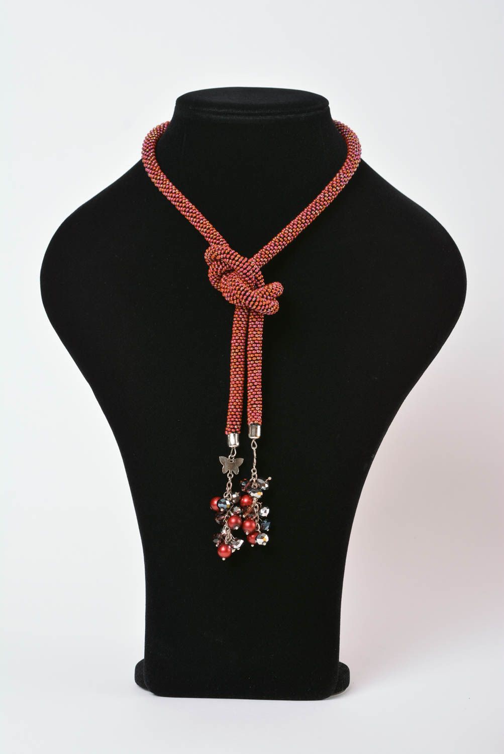 Handmade beaded necklace stylish lariat accessory unusual lariat present photo 3