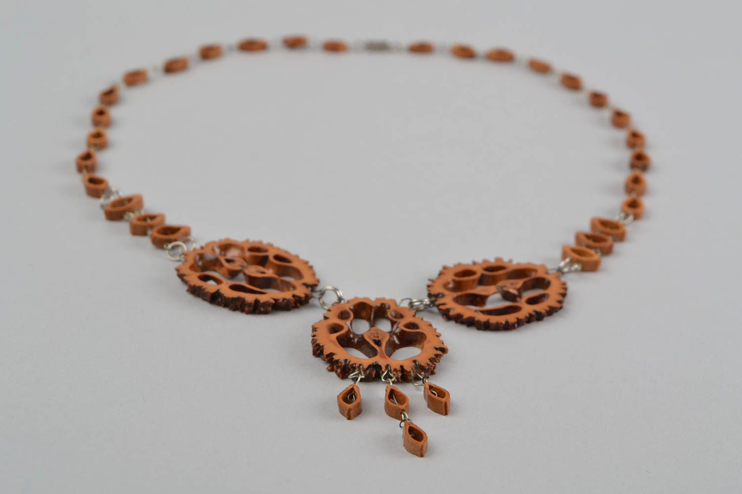 Stylish homemade botanical jewelry walnut necklace accessories for girls photo 3