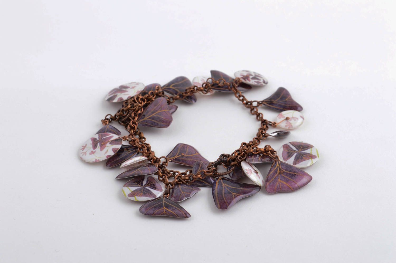 Handmade unusual metal bracelet elegant designer bracelet cute wrist jewelry photo 2