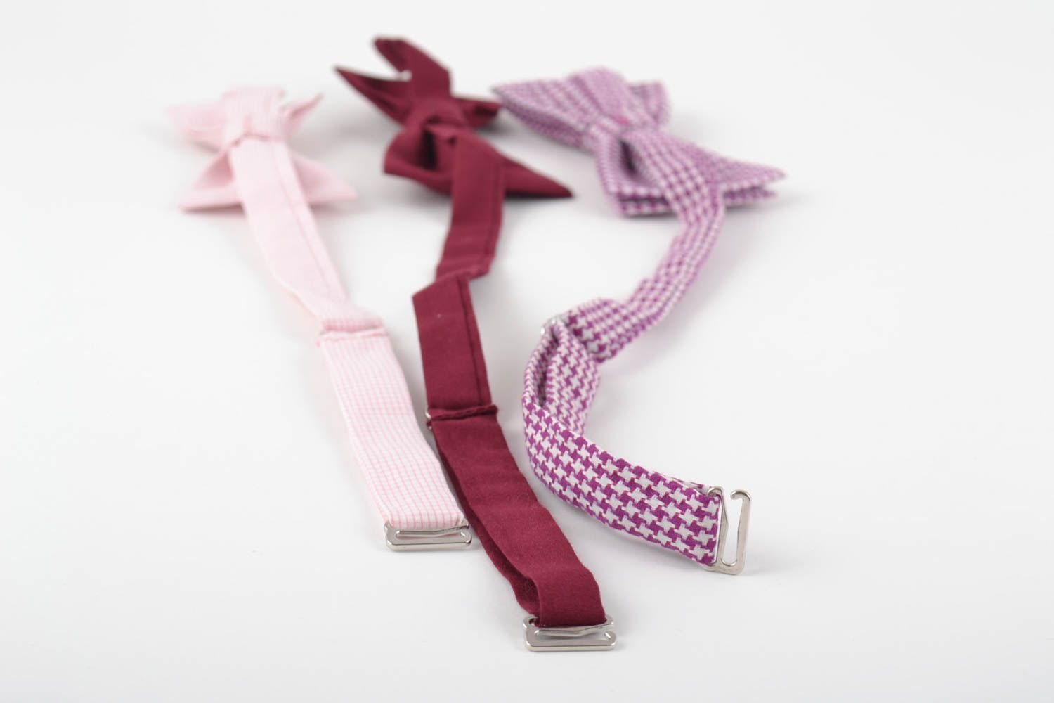 Набор текстильных галстуков-бабочек ручной работы для мужчин и женщин 3 штуки фото 5