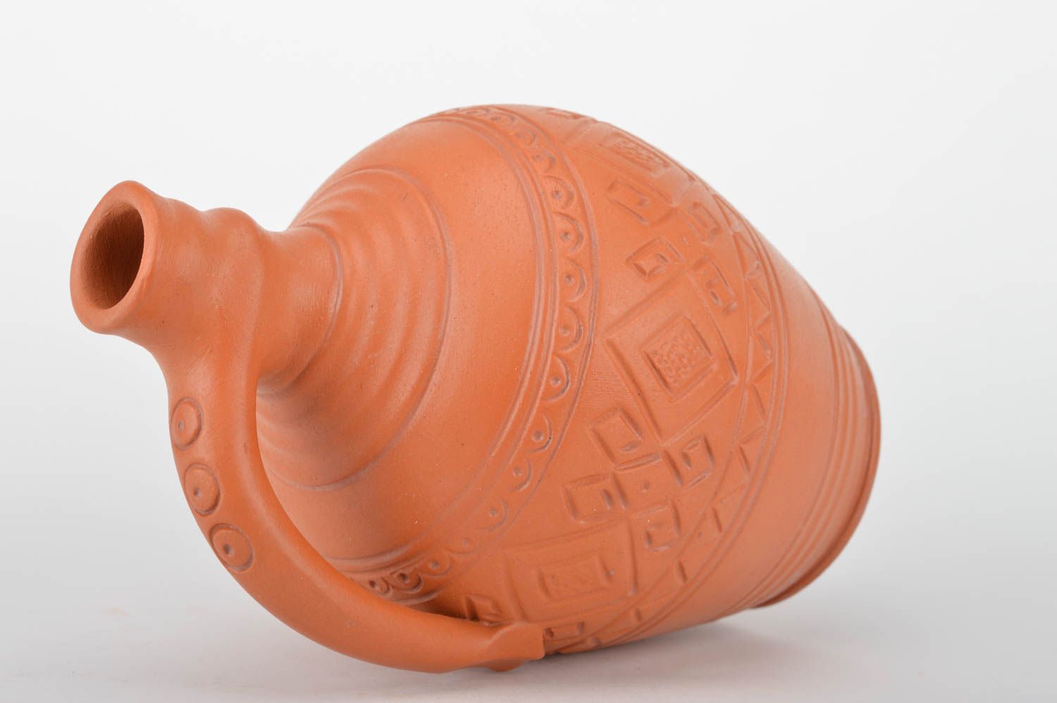 12 oz ceramic terracotta color wine bottle shape carafe with handle 2 lb photo 5