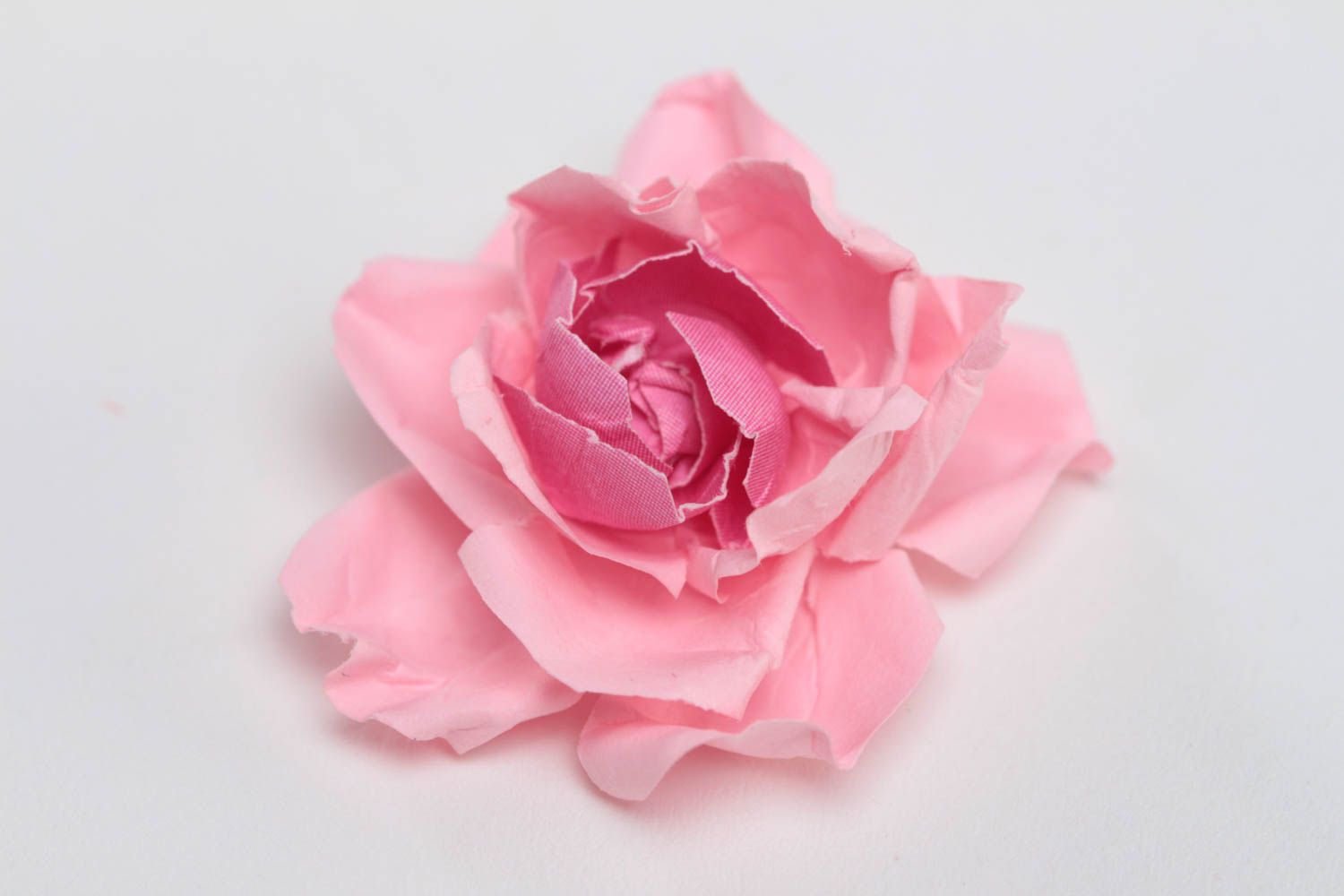 Fleur en papier pour scrapbooking faite main décorative peinte couleur rose photo 2
