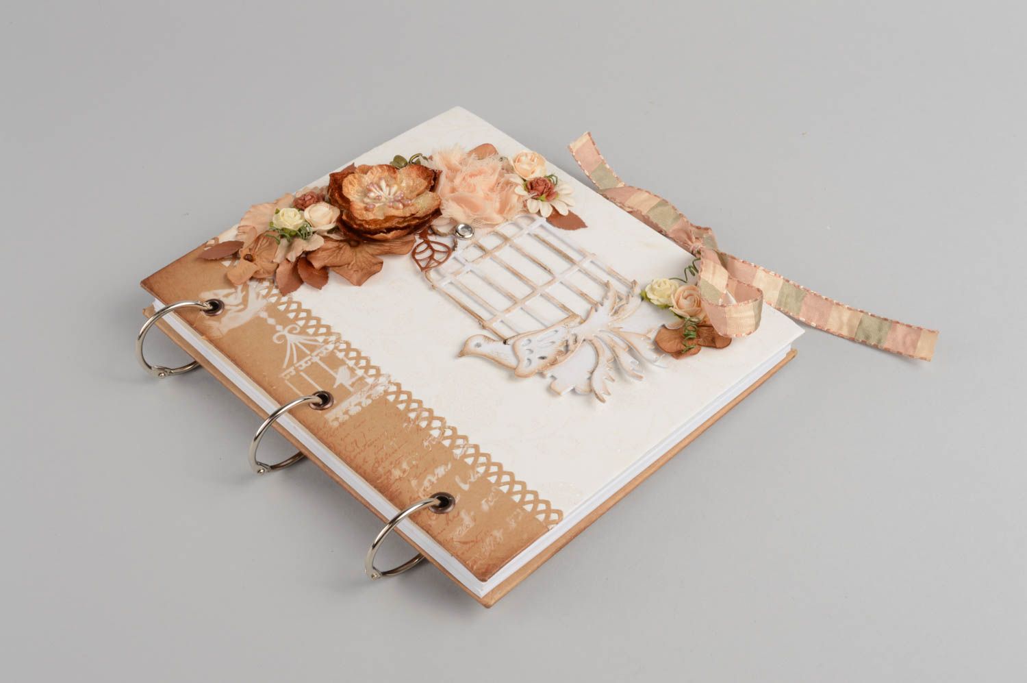 Livre d'or scrapbooking 50 feuilles avec fleurs en relief fait main Romantique photo 2