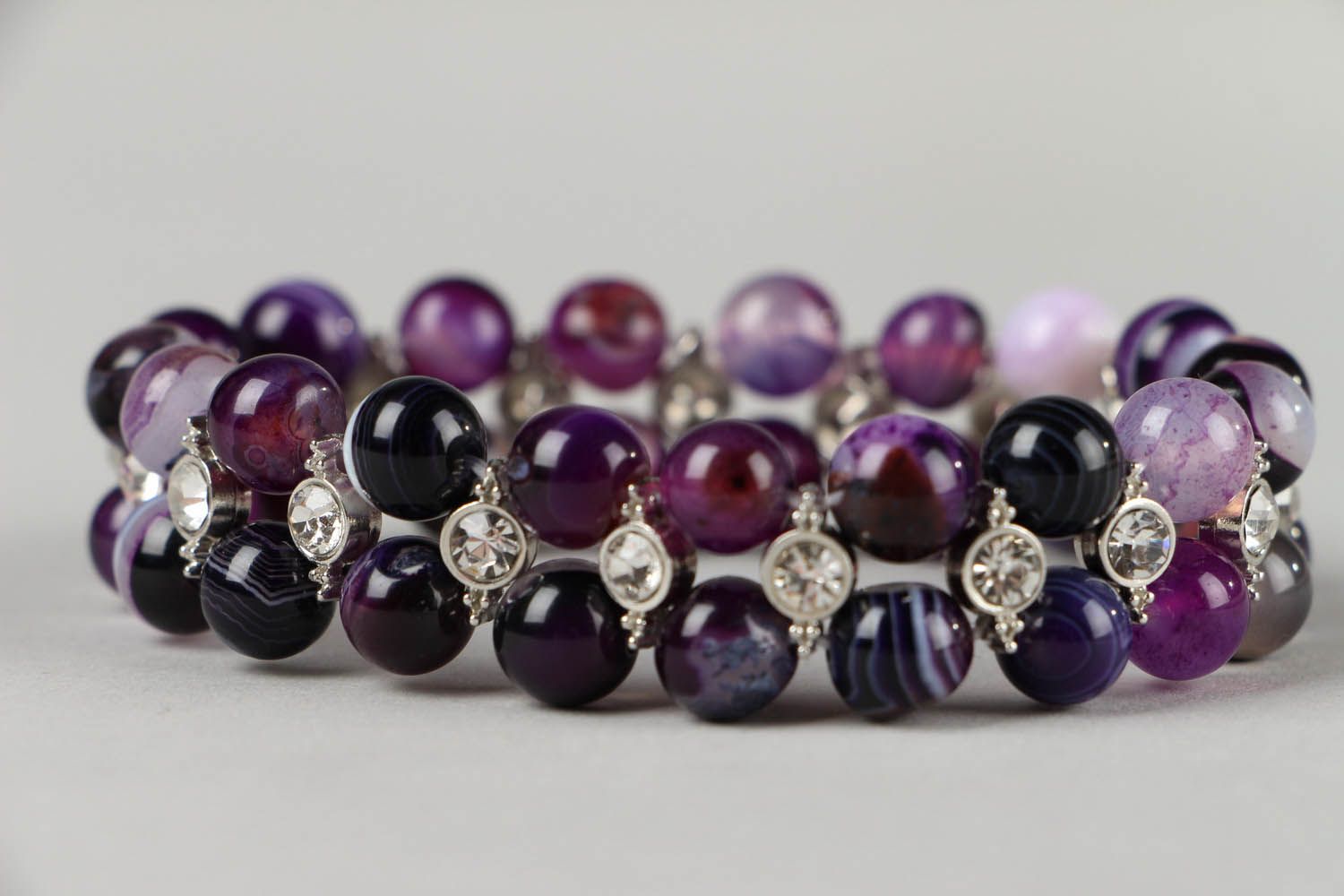 Bracelet with natural agate stone photo 3