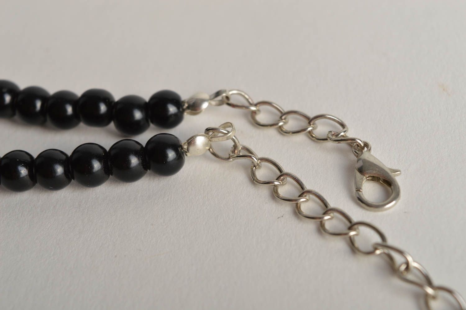 Handmade designer trendy necklace black beaded necklace elegant jewelry photo 4