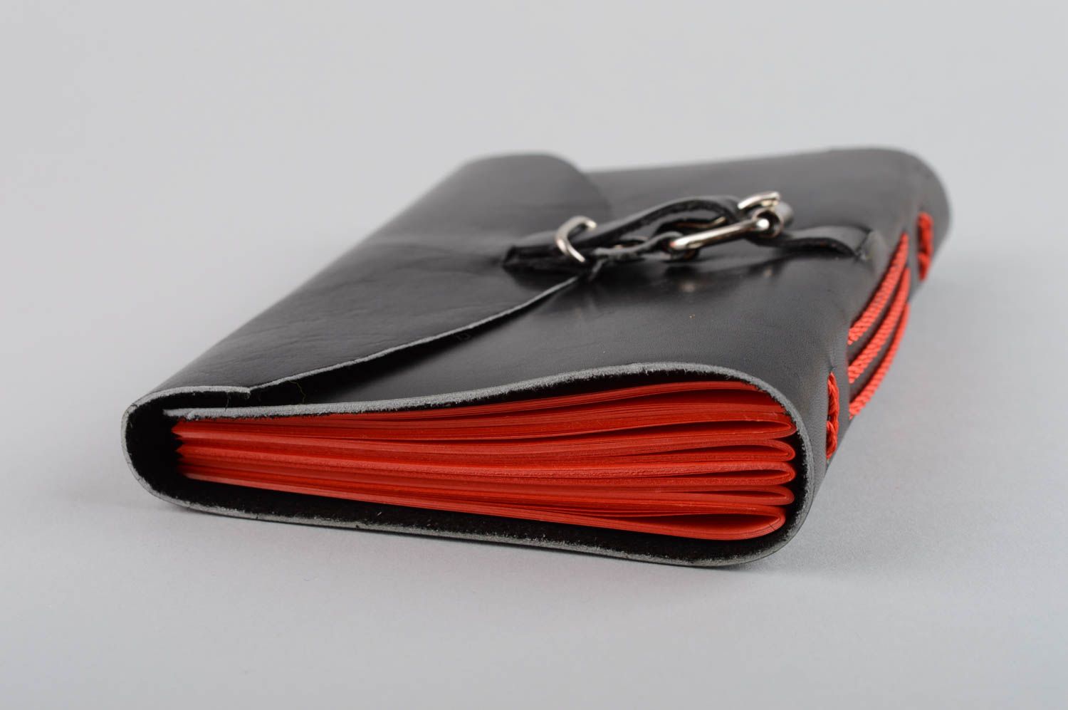 Carnet de notes fait main Journal intime en cuir noir Cadeau original design photo 3