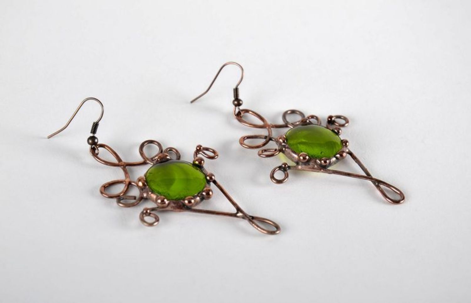 Large stained glass earrings photo 1