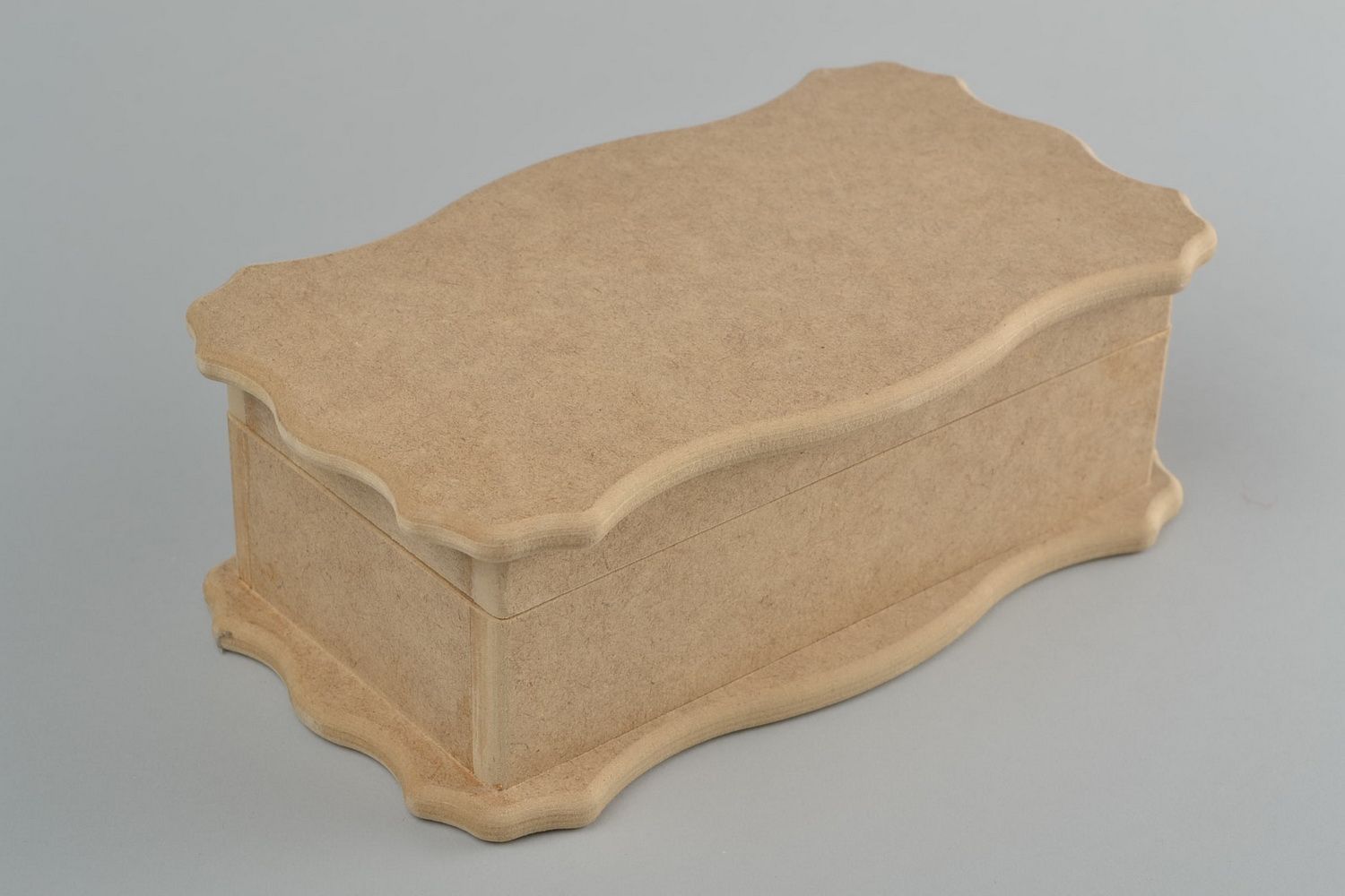 Semilavorato originale fatto a mano rettangolare scatola di legno da decoupage foto 3