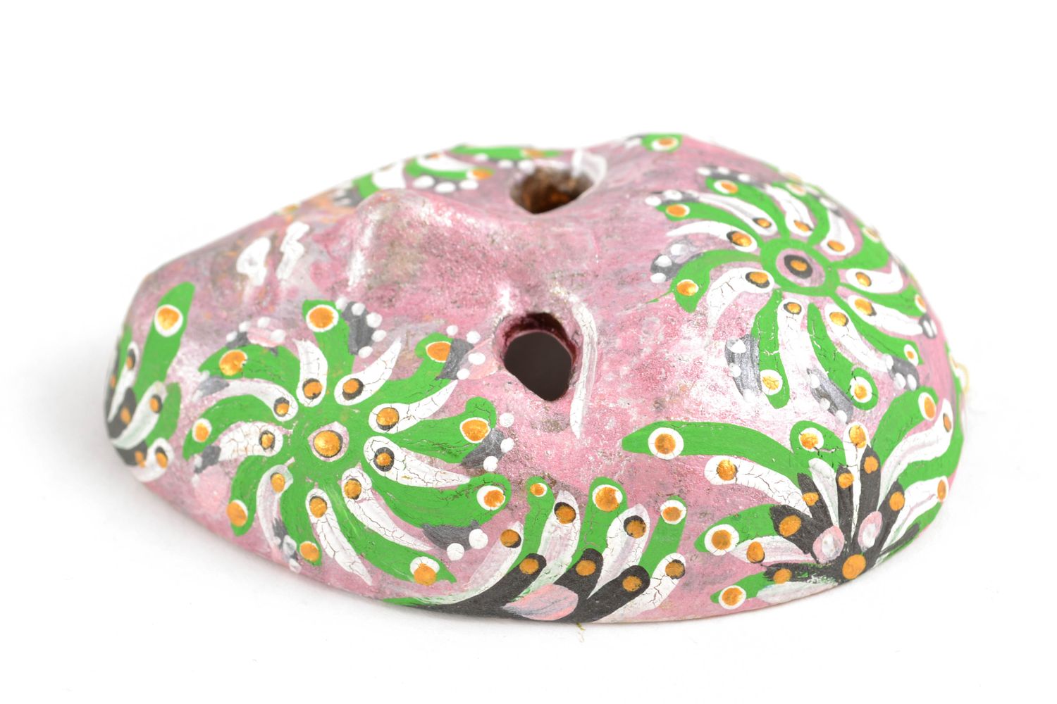 Maschera di carnevale piccola fatta a mano in ceramica decorazione da parete  foto 3