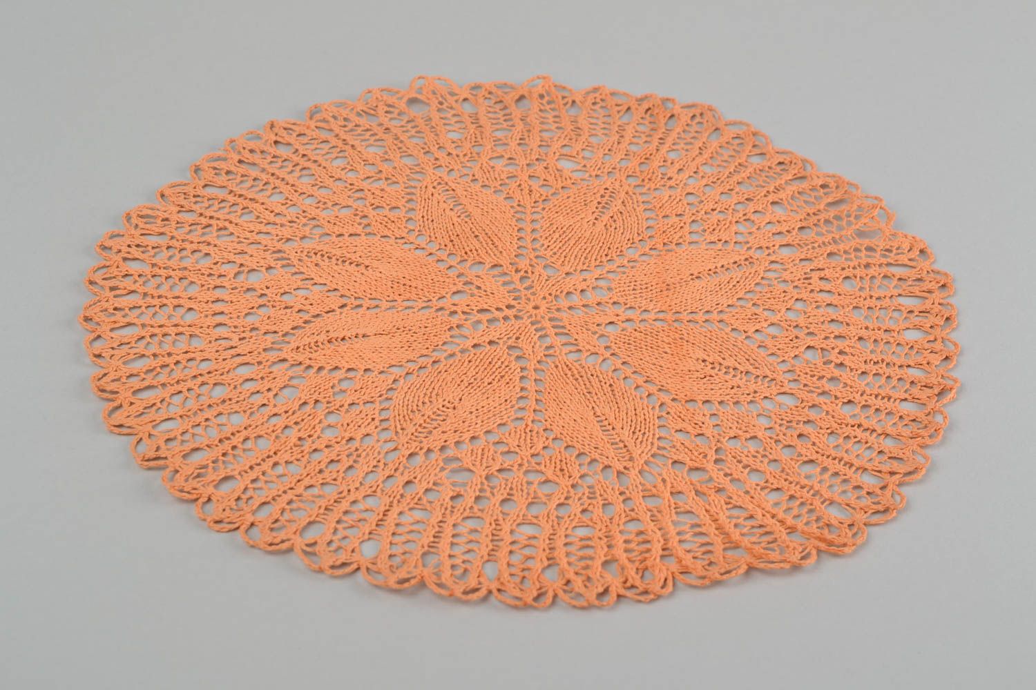 Handmade knitted tablecloth lace openwork napkin vintage style interior decor photo 5