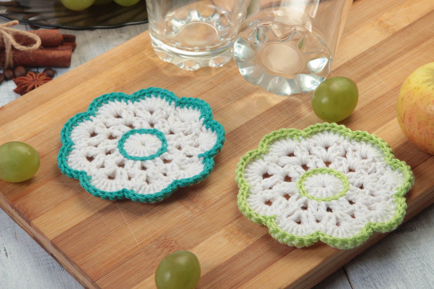 Handmade coasters designer coasters kitchen decor crocheted coasters gift ideas photo 5