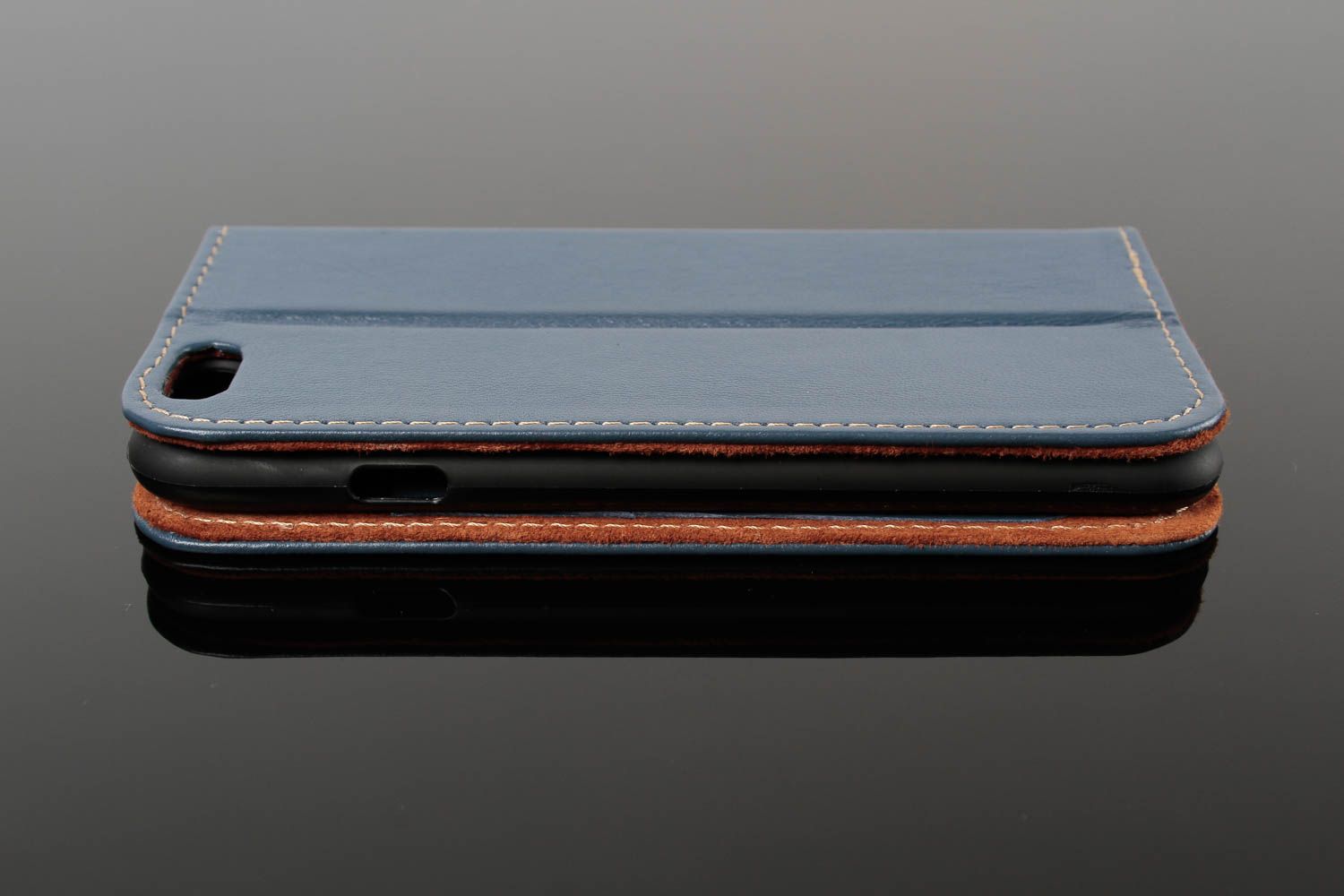 Чехол на телефон хэнд мэйд аксессуар для смартфона кожаный чехол синий фото 3
