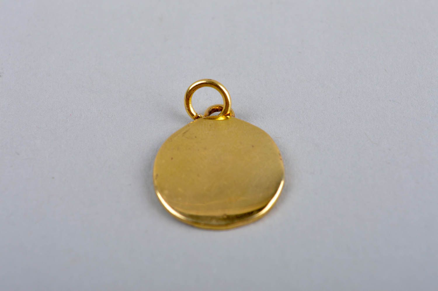 Handmade brass pendant unusual metal accessory designer pendant present photo 3