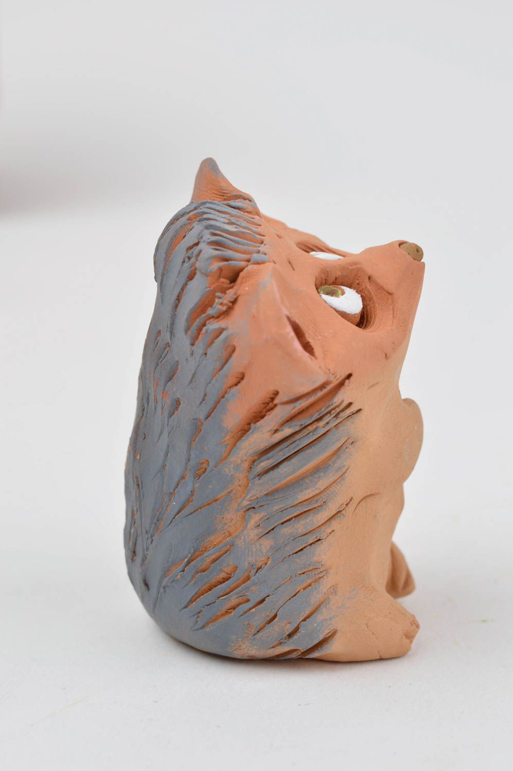 Статуэтка для декора ручной работы ежик статуэтка животного фигурка из глины фото 3