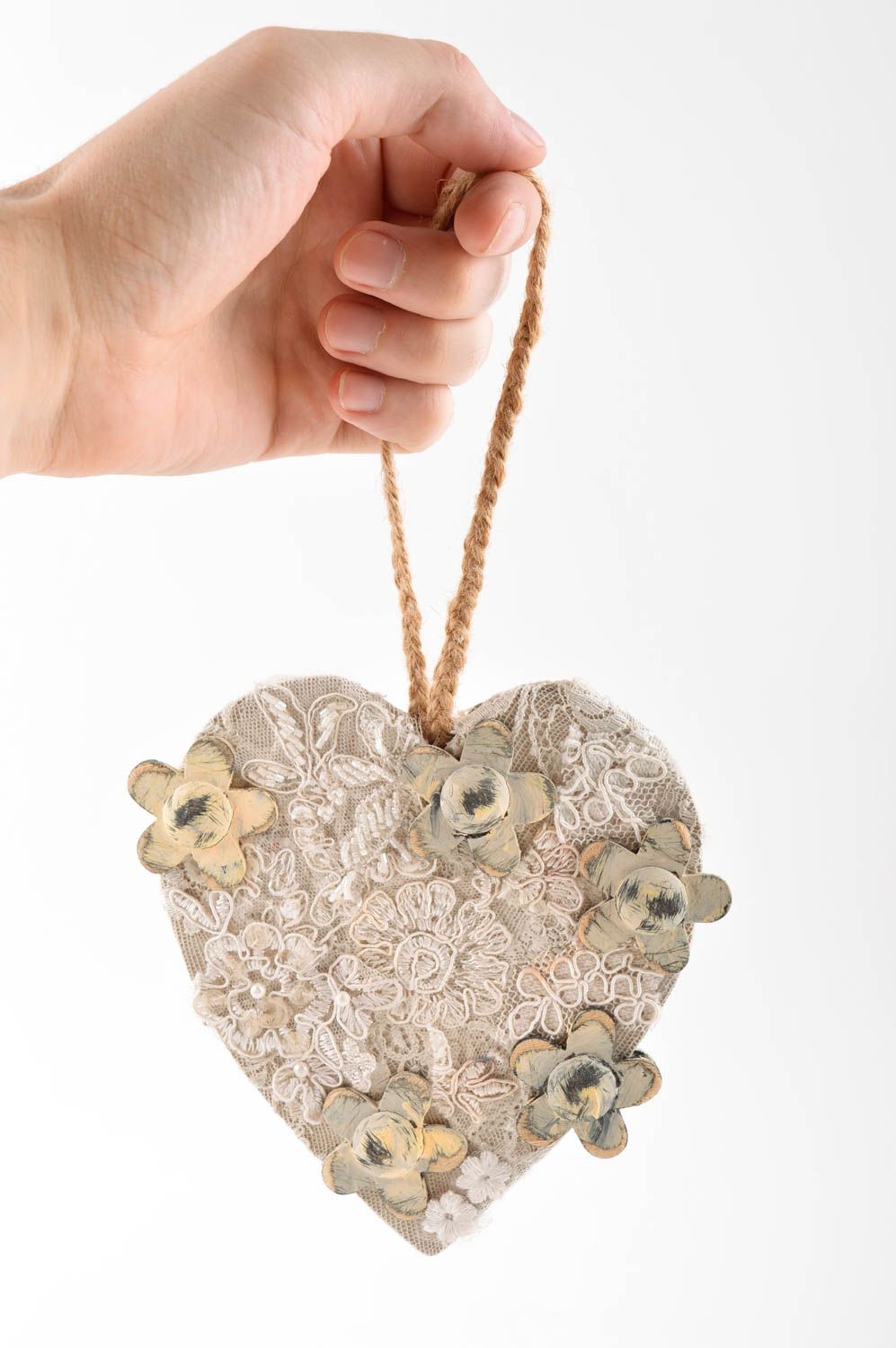 Colgante artesanal en forma de corazón decoración de pared regalo original foto 5