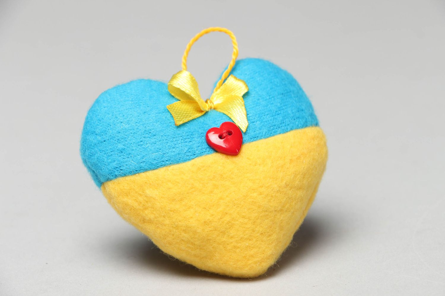 Heart shaped soft fleece keychain photo 1
