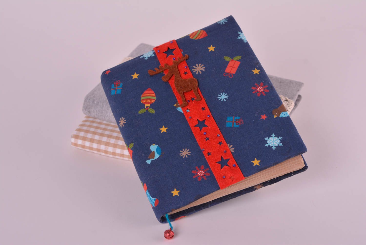 Handmade notebook handmade sketchbook blue notepad with drawings girl gifts   photo 1