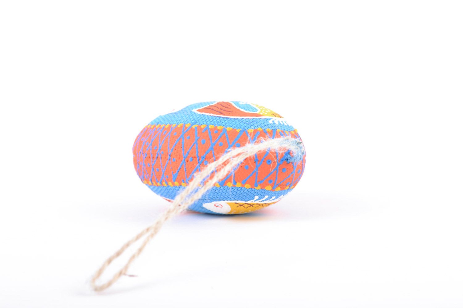 Colgante decorativo aromatizado de textil con forma de huevo de Pascua hecho a mano foto 3