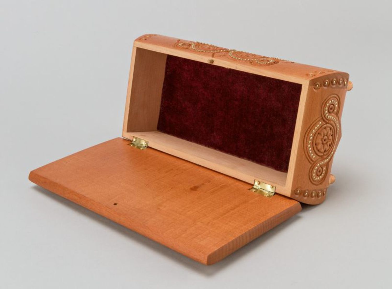 Carved wooden box with inlay photo 3