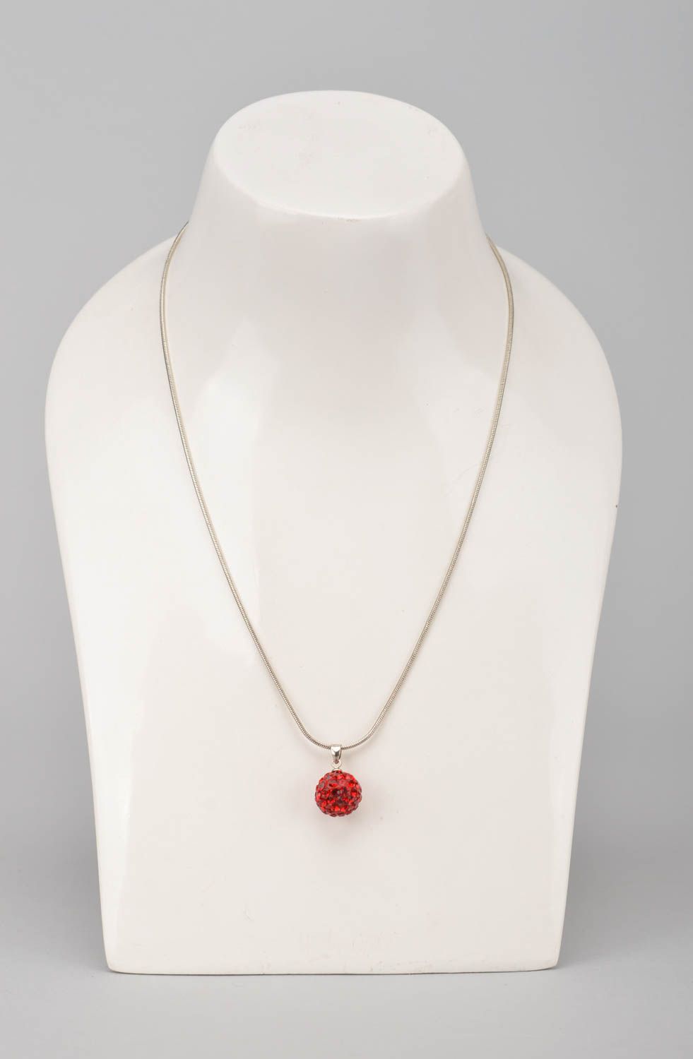 Handmade stylish pendant beautiful designer jewelry red feminine accessories photo 2