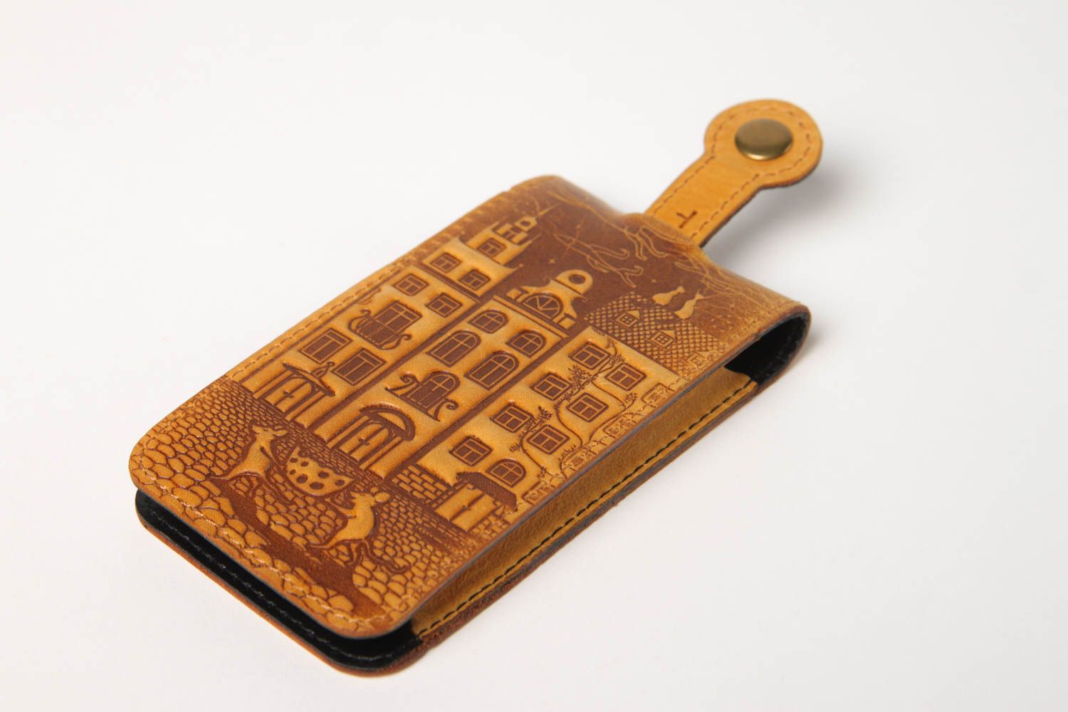 Unusual handmade leather key purse stylish key holder leather goods gift ideas photo 2