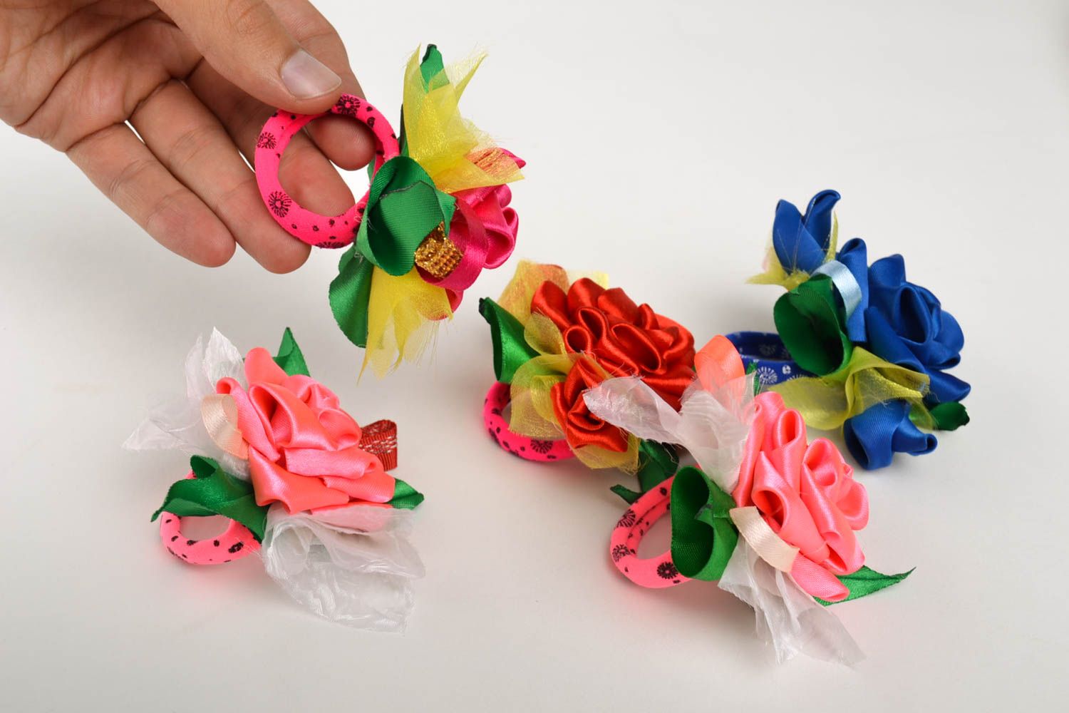 Haargummis Blumen Kinder Haargummis handmade Haargummi Set Accessoires für Haare foto 5