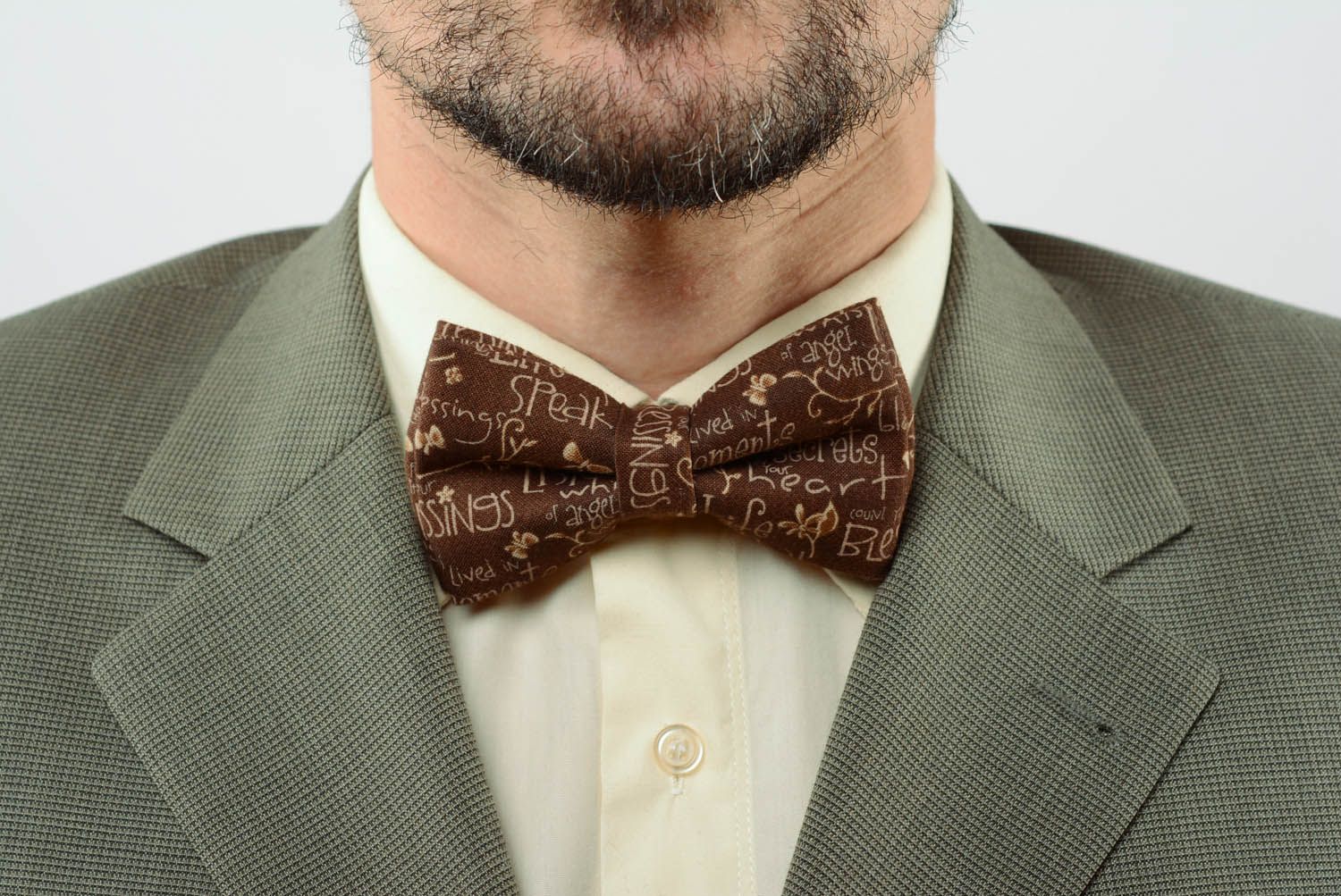 Текстильный галстук-бабочка Слова фото 1
