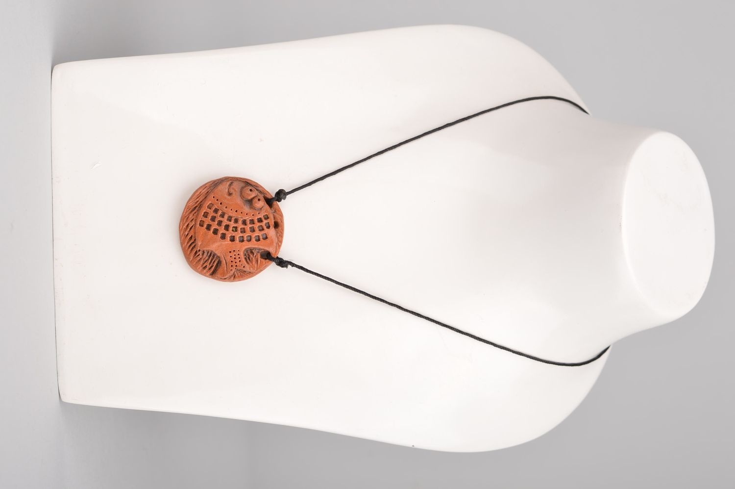 Handmade set of pendants 2 ceramic pendants stylish ethnic accessories photo 5