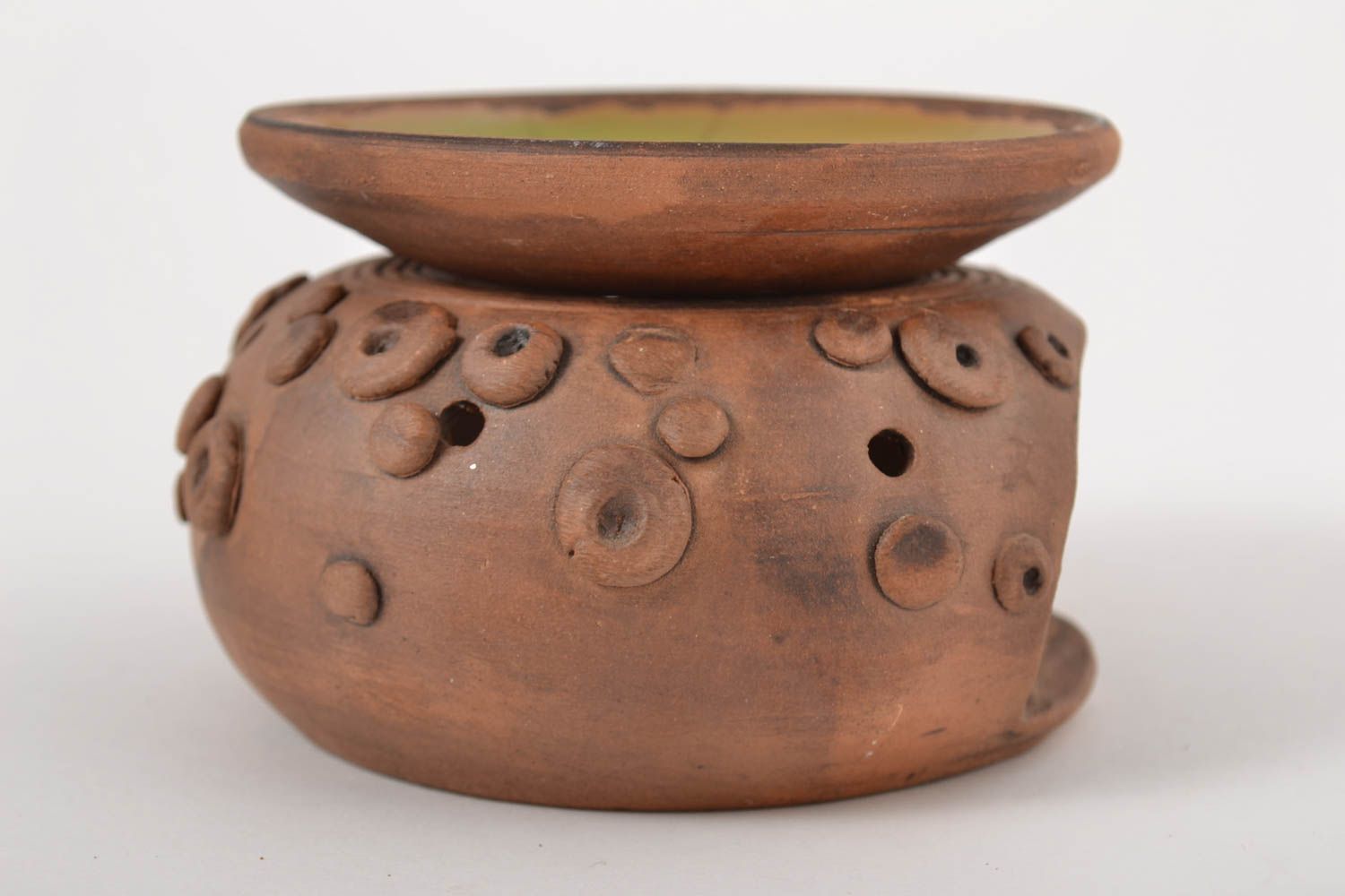 Kerzenhalter Keramik handmade Deko Kerzenhalter Teelichthalter aus Ton rund foto 10