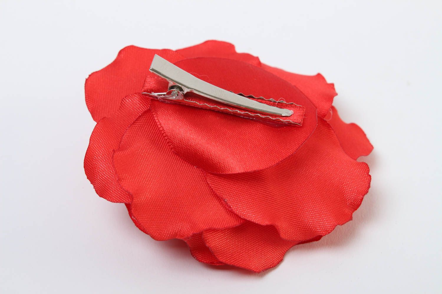 Blume Haarspange handgemachter Schmuck Accessoire für Frauen zarte rote Rose foto 4