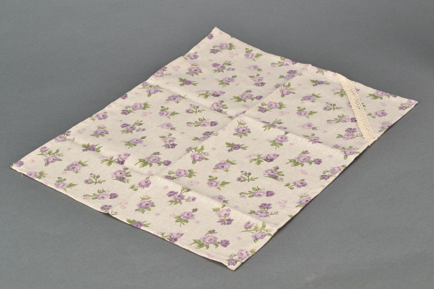 Serviette de table en tissu avec imprimé floral fait main pour la maison photo 4