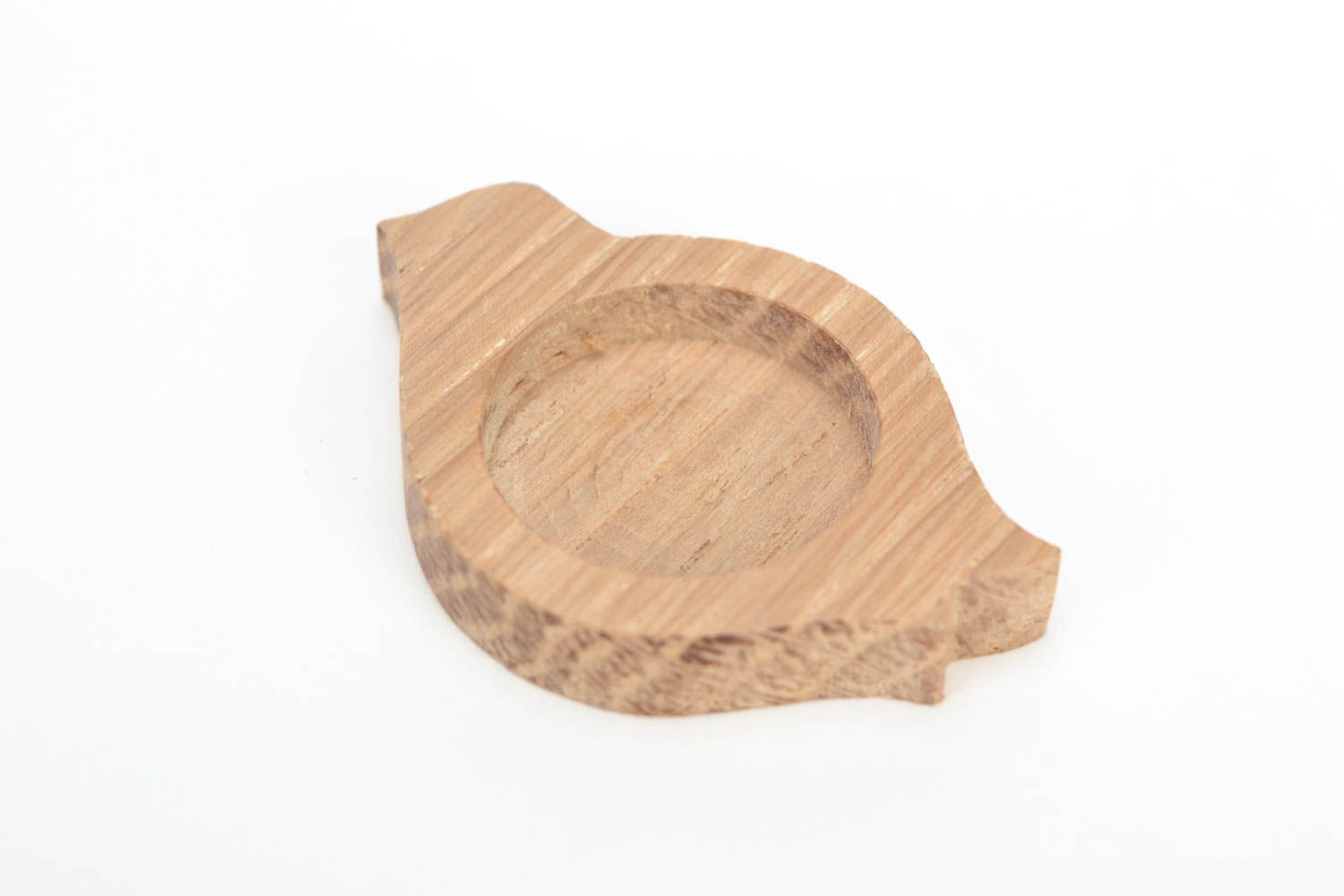 Bijouterie Rohling aus Holz in Form vom Vogel klein hell handmade für Handarbeit foto 2