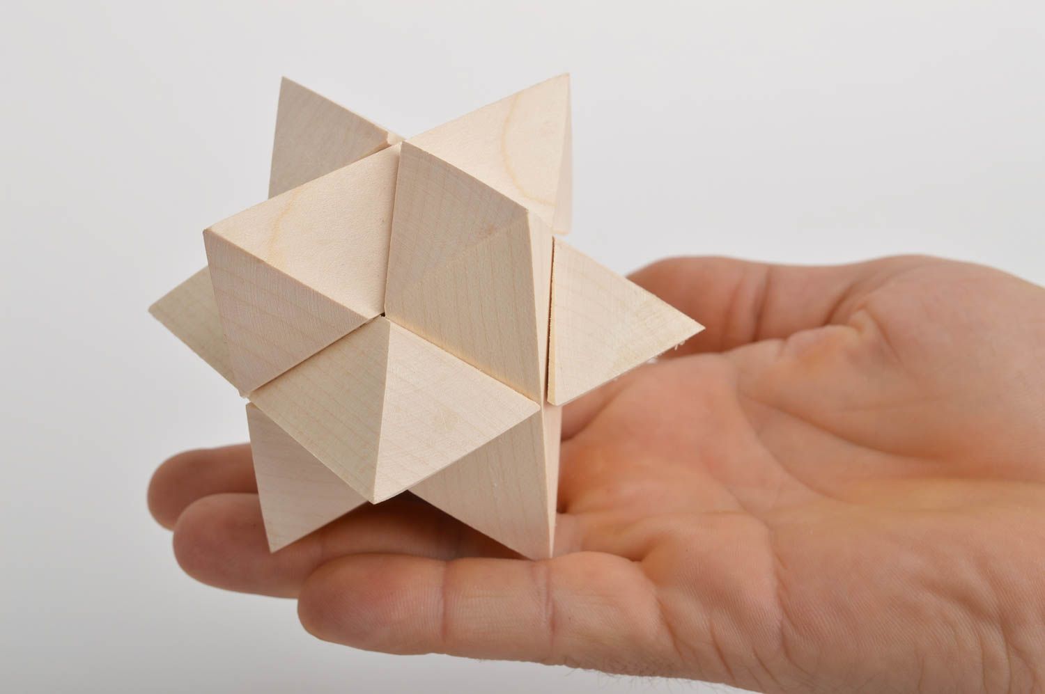Игрушка ручной работы деревянный кубик игрушка из дерева от 3 лет Звездочка фото 3