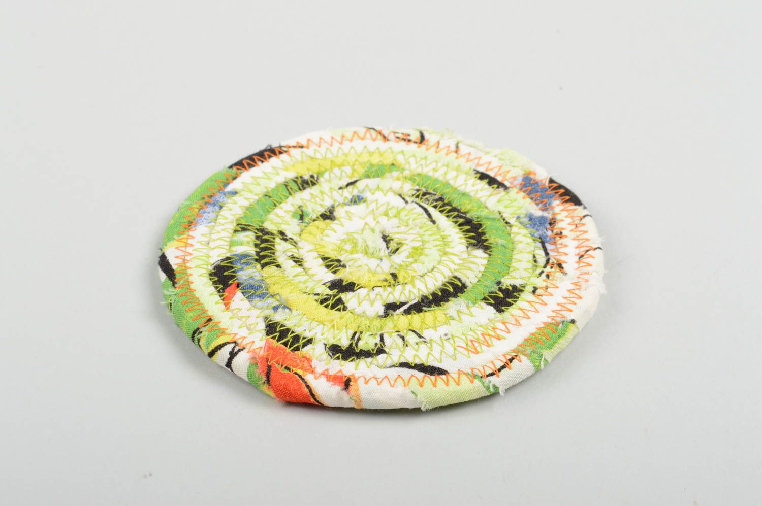 Colorful handmade fabric coaster textile coaster unusual hot pads gift ideas photo 3