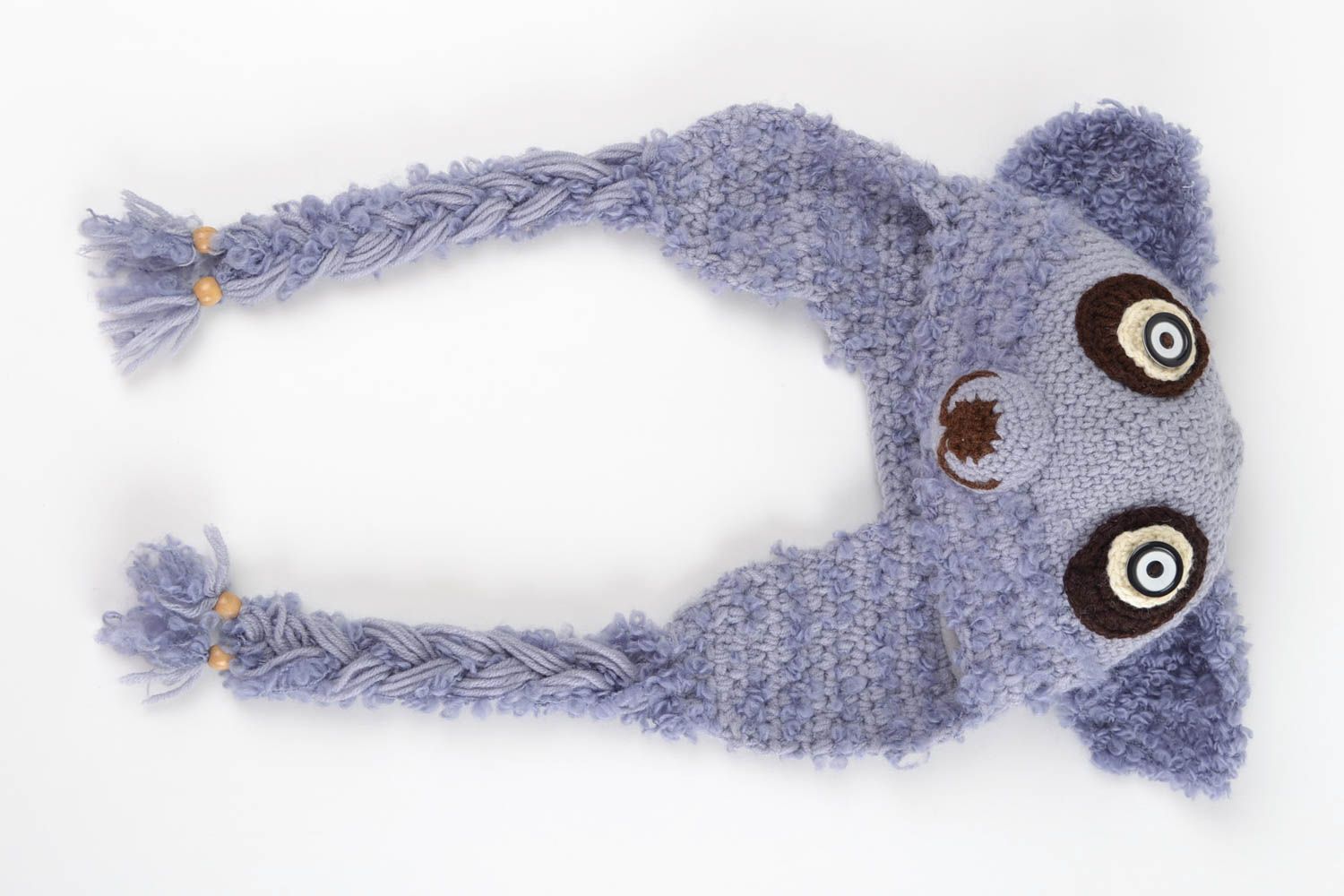 Bonnet chien fait main Couvre-chef original tricoté en laine Vêtement automne photo 3