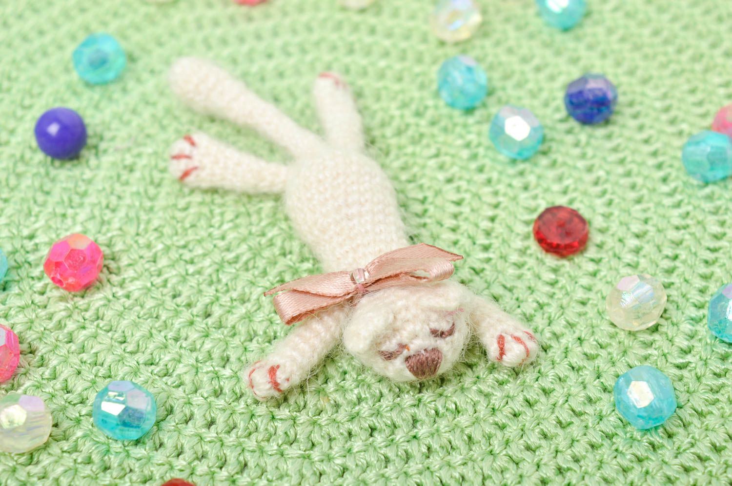 Peluche de animal hecho a mano juguete tejido gato pequeño regalo original foto 1