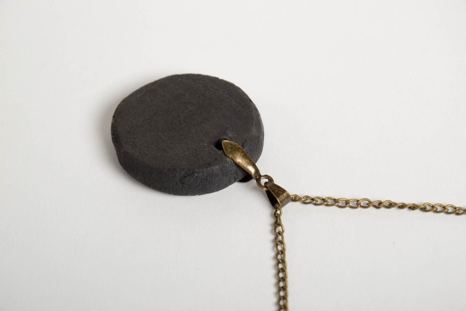 Handmade pendant unusual pendant clay accessory for girls designer jewelry photo 3