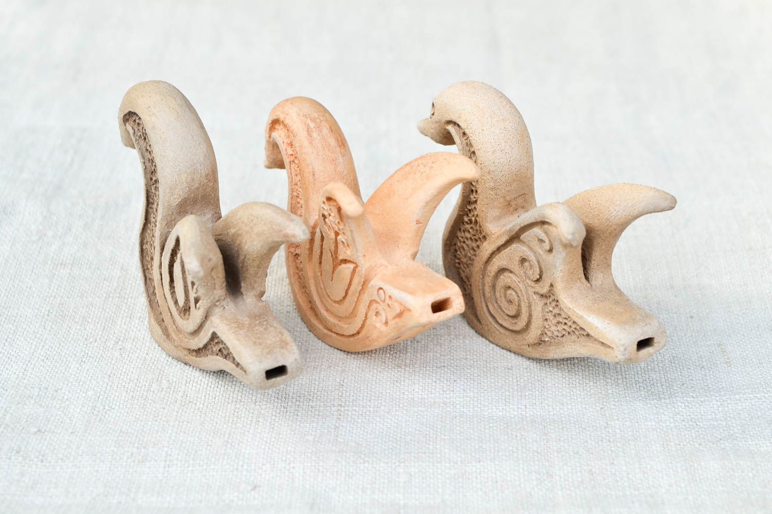 Handmade ceramic penny whistle 3 pieces best gifts for kids sculpture art photo 5