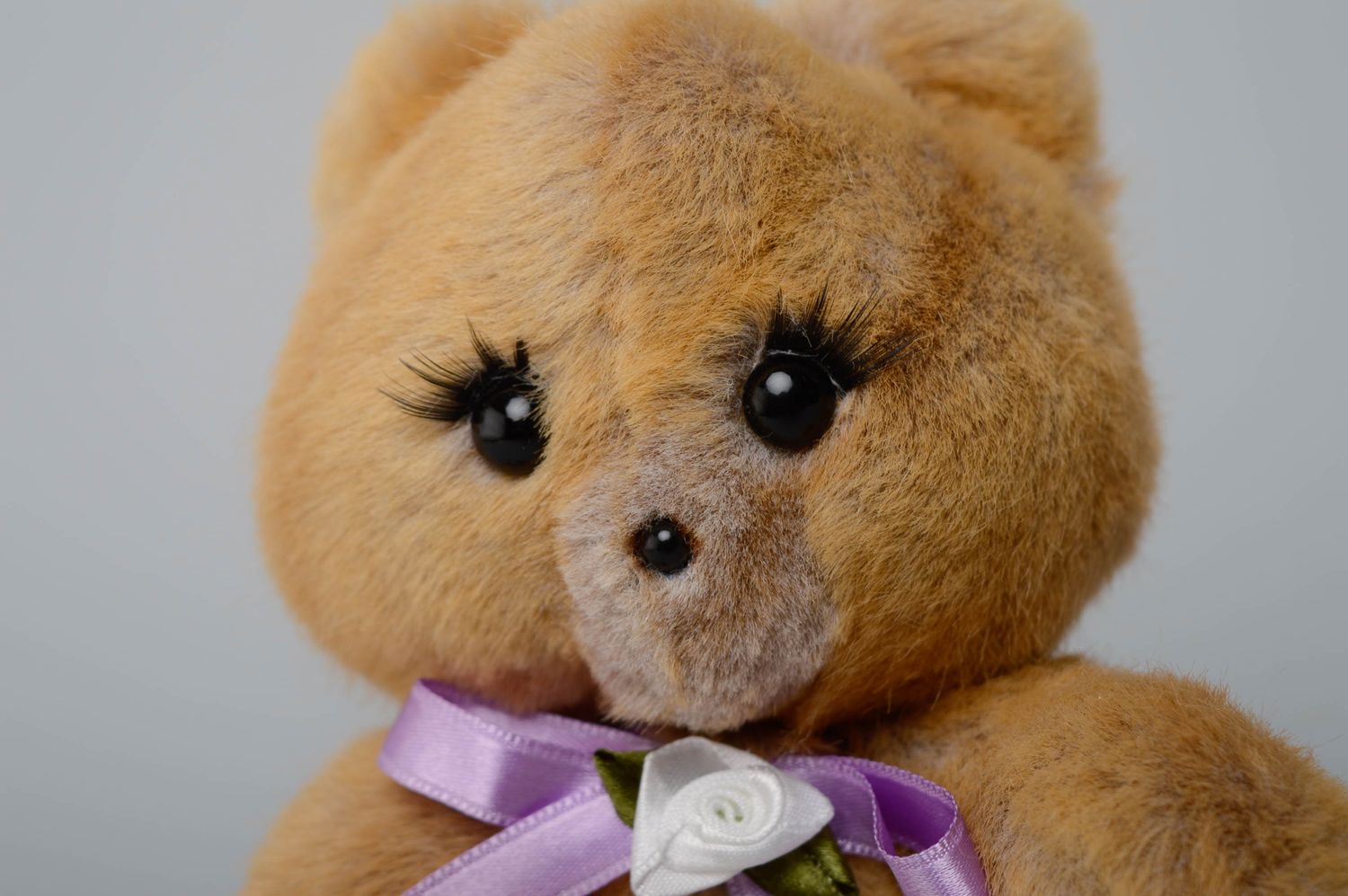Handmade artificial fur toy bear photo 2