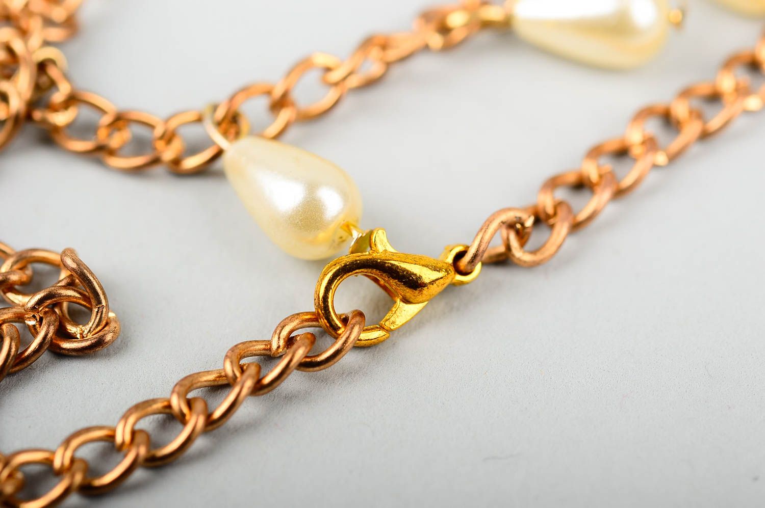 Damen Collier handgefertigt Schmuck Halskette Accessoire für Frauen goldfarben foto 5