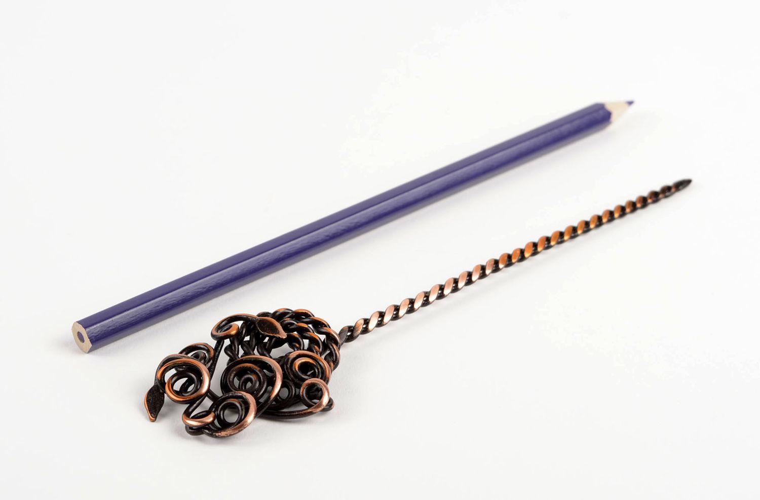 Handmade Haar Nadel Schmuck für die Haare Mode Accessoire aus Kupfer elegant foto 1